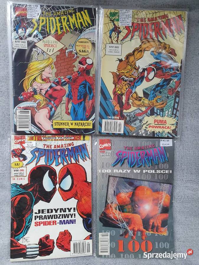 SpiderMan wydawnictwo TMSemic zestaw 93 komiksów Rok wydania 1990 Gdynia sprzedam
