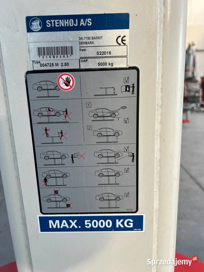 PODNOŚNIK DWUKOLUMNOWY STENHOJ 5T DO MAXI pomorskie Miszewko