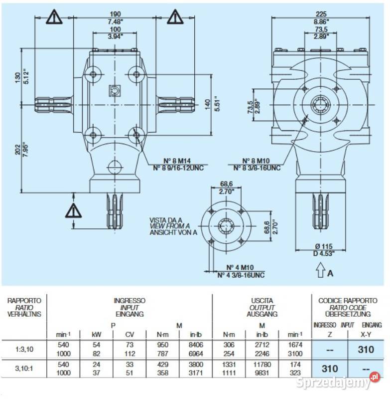 Przekładnia kątowa Bondioli Pavesi S2071 311 Chmielniki