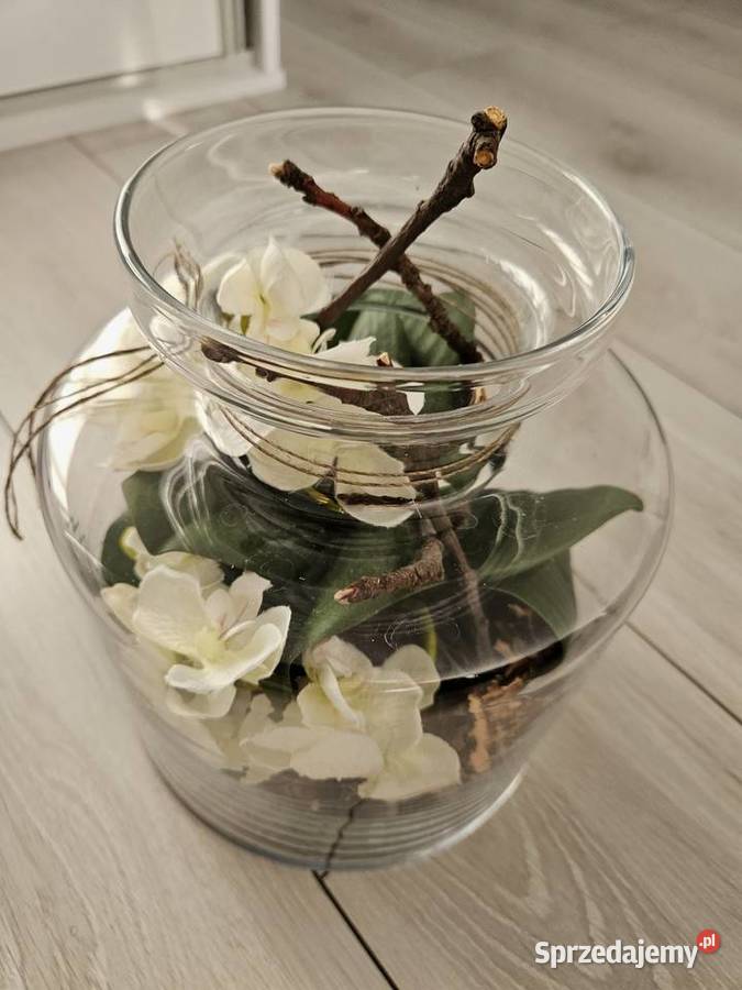 Słój ze storczykirm sztucznym Wyposażenie wnętrz Kraków sprzedam