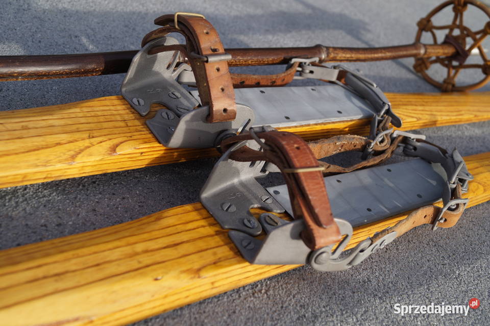 Stare narty jesionowe 190 z kijkami Pruchnik sprzedam