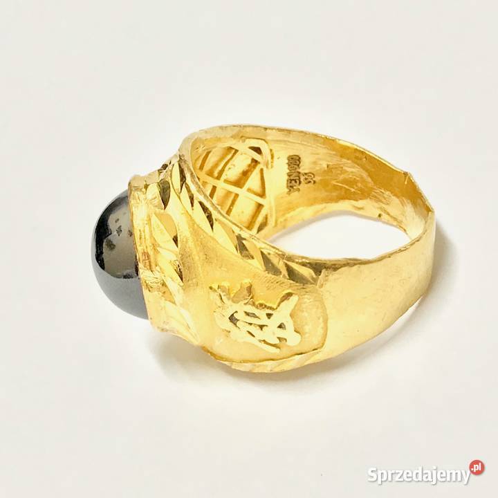 Złoty SYGNET 22K pierścień męski Chiński złote Warszawa