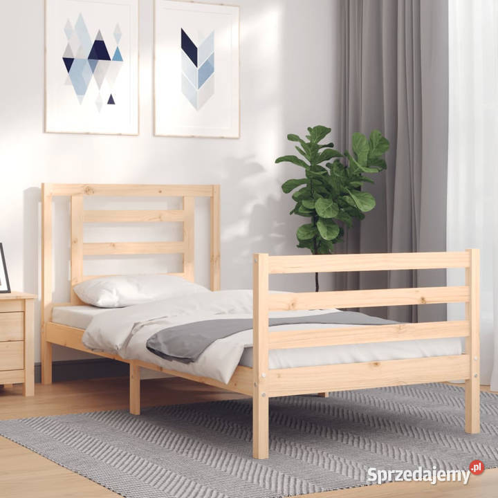 Rama łóżka z wezgłowiem lite drewno 90x200 Warszawa