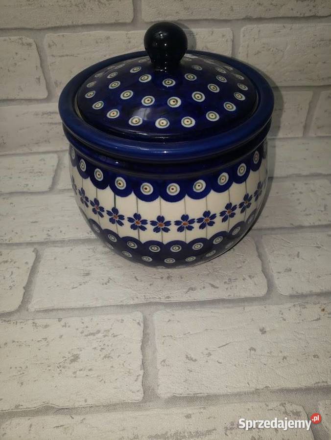 Ceramiczny pojemnik z pokrywka w dek 166A Pozostałe dolnośląskie Borówki
