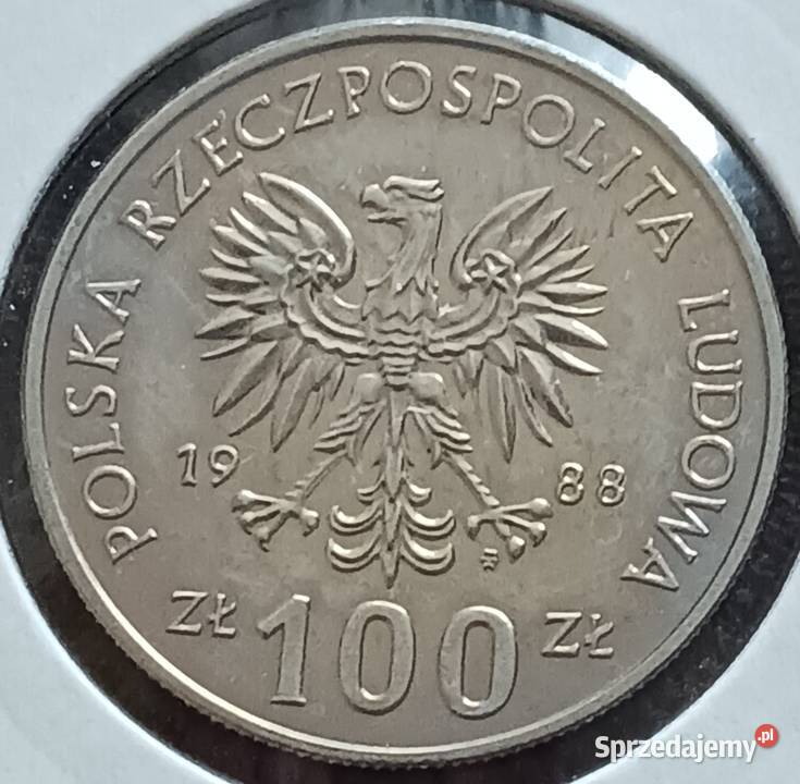 100 Jadwiga 1988 r 3 niepełny znak projektanta Konin