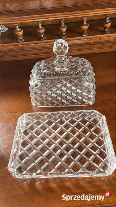 Kryształowa maselnica Serownica Elegancka