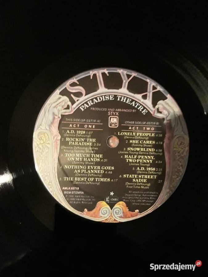 STYX Paradise Theatre 1980 Kolekcjonerskie 1 płyta Rzeszów sprzedam