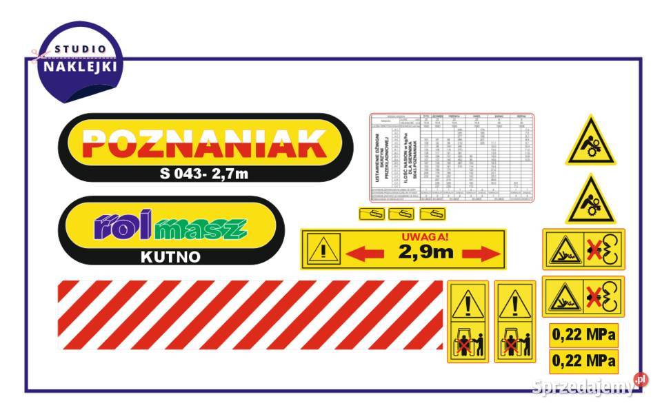 Naklejki siewnik poznaniak S043 27m nalepki świętokrzyskie Łagów sprzedam
