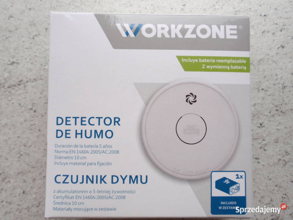 Czujka czujnik DYMU 85dB bateria o 5 letniej