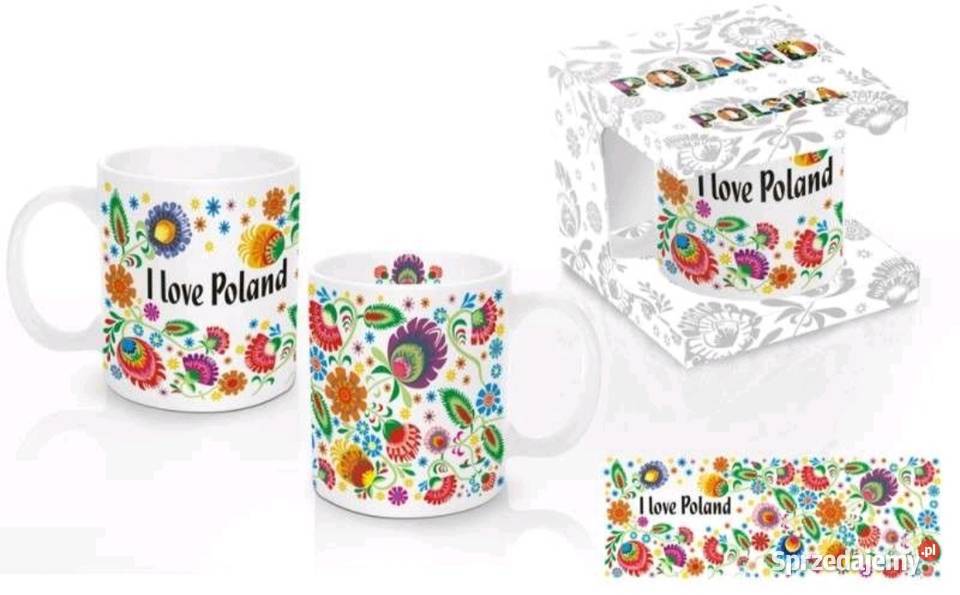 Kubek ceramiczny kwiaty Folk I love Poland Szczecin