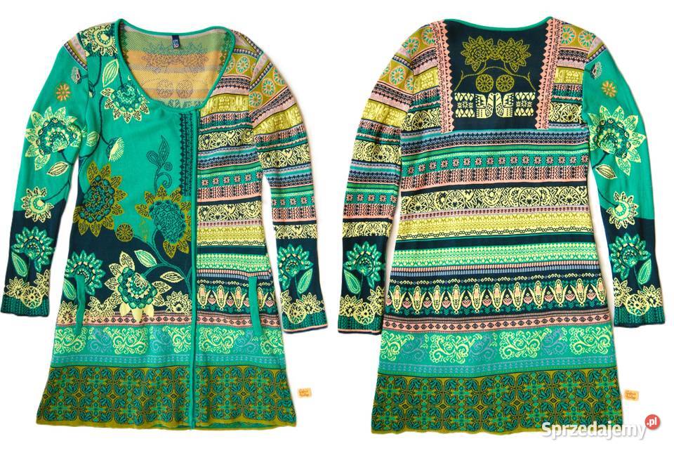 KOOI Knitwear Nowy długi kardigan sweter damski zielony lubelskie Lublin