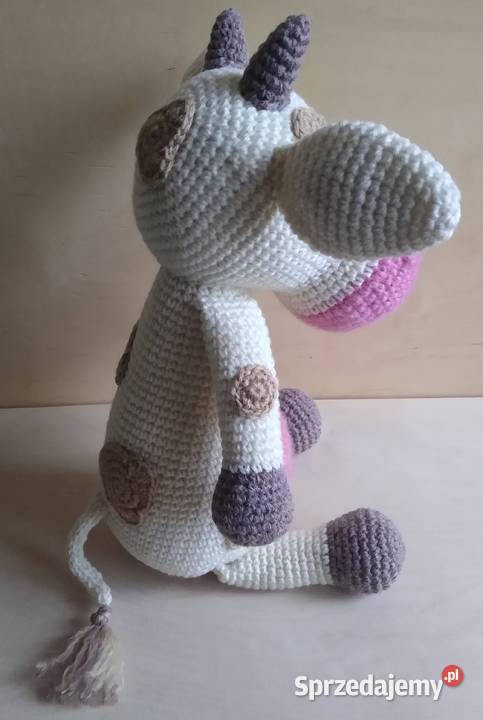 Krowa Krówka Amigurumi Crochet Maskotka Handmade Gdańsk