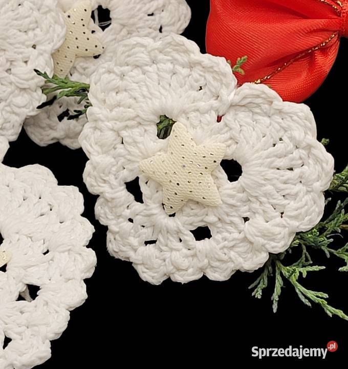 Ozdoby choinkowe serduszka ręcznie wykonane Krzywaczka