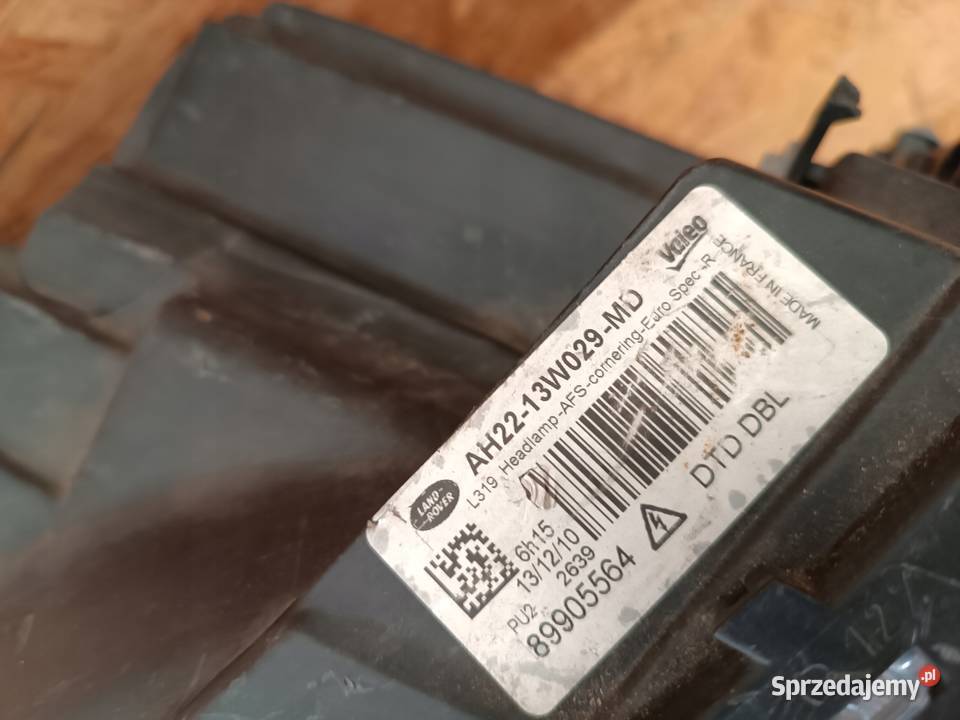 LAMPA PRAWY PRZÓD EU AH2213W029MD LAND ROVER osobowe Nowy Tomyśl sprzedam