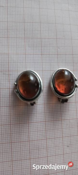 Klipsy Bursztyn Srebro podlaskie Białystok sprzedam