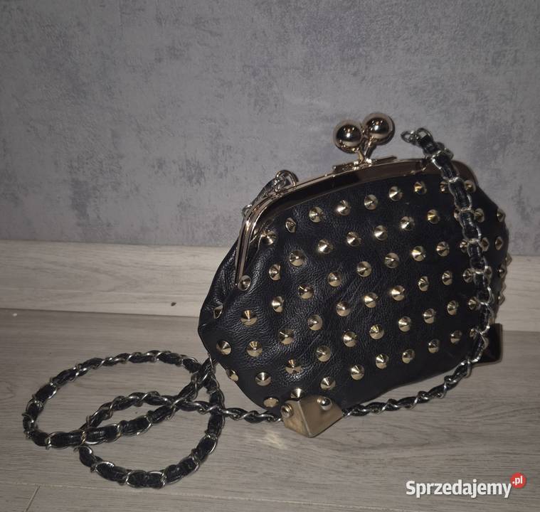 Torebka damska ćwieki łańcuszek czarny łódzkie Łódź