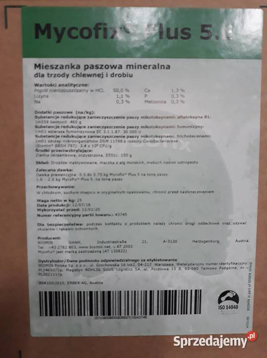Mycofix Plus 5E preparat na mykotoksyny w Strzelce Wielkie
