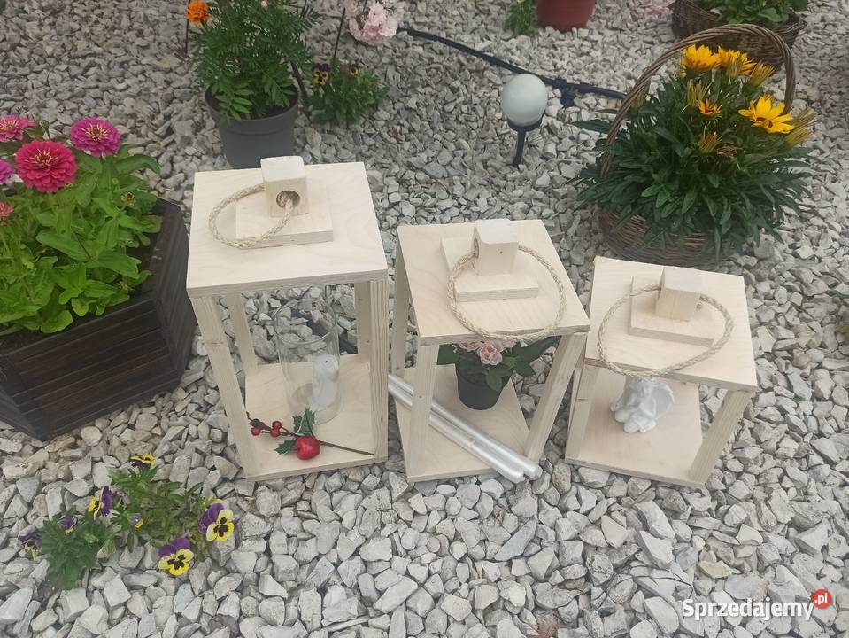 Lampiony dekoracyjne drewniane latarenki Skierdy