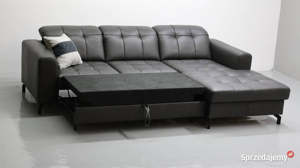 TOH Narożnik z funkcją spania skóra naturalna Poznań