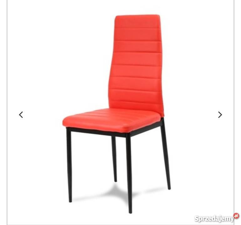 Krzesło z ekoskóry tapicerowane czerwone