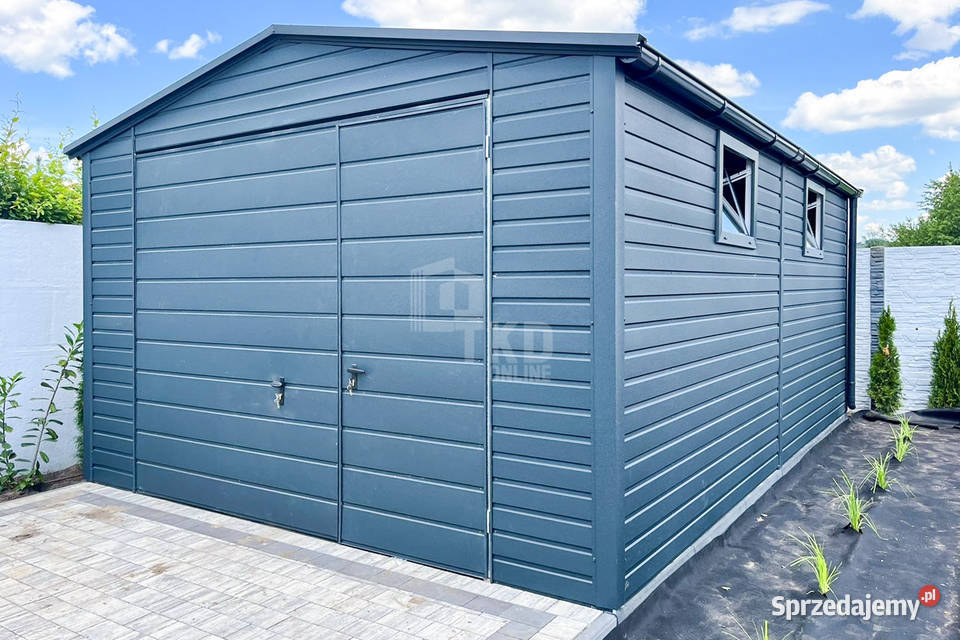 Garaż Blaszany 4x6m Brama uchylna Drzwi 2x Okno Lubartów