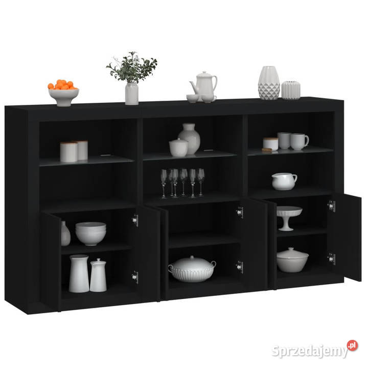 Szafka z oświetleniem LED czarna 1815x37x100 Warszawa