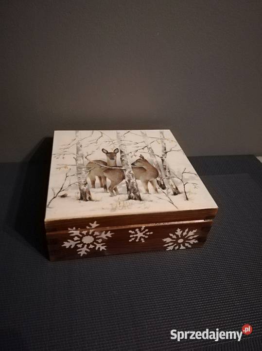 Świąteczne pudełko aniołek miś sarenki handmade Kędzierzyn-Koźle sprzedam