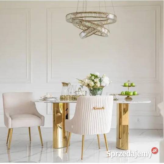 Żyrandol złoty kryształowy glamour ring lampa Warszawa