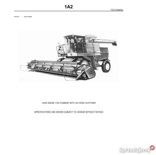 John Deere 7720 kombajn katalog części świętokrzyskie Kielce
