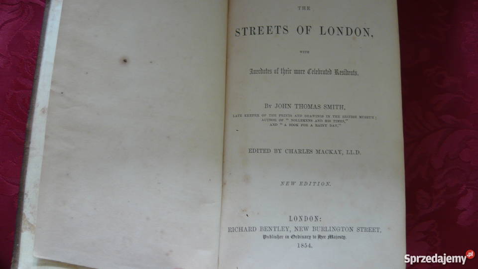 Książka STREET OF LONDON 1854 r