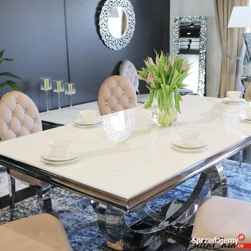 Stół glamour do jadalni Dallas blat spiek Warszawa