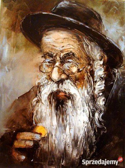 Żyd z pieniążkiem Obraz olejny 30x40 Warszawa