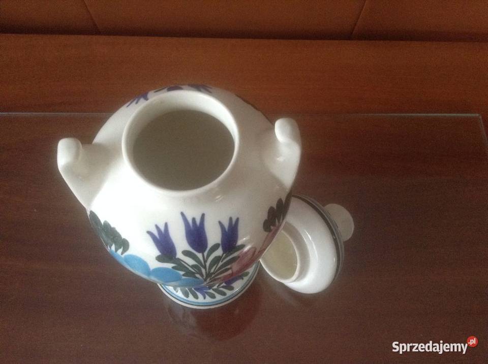 Wazon fajansowy z uchwytami i przykrywką Koło opolskie Opole