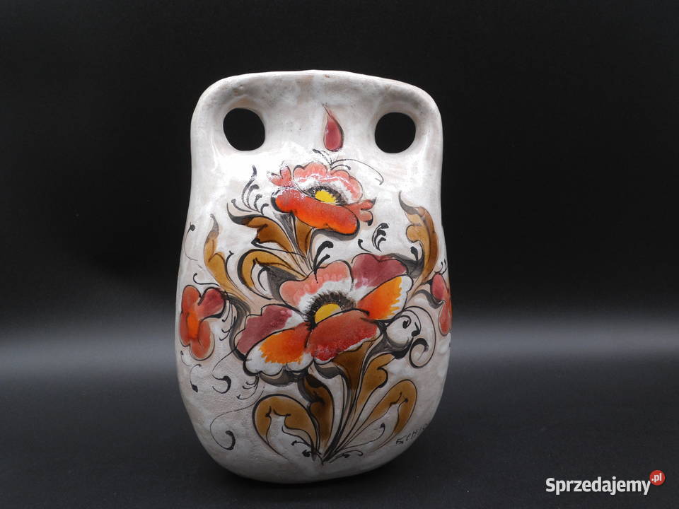 WAZON CERAMICZNY SCHIAVON Z RĘCZNIE MALOWANYMI
