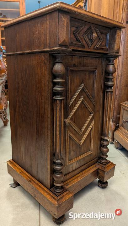 Piękna dębowa szafkakomoda eklektyczna z Dąbrowa Górnicza