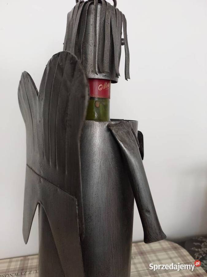 Anioł metal obudowa na wino metaloplastyka