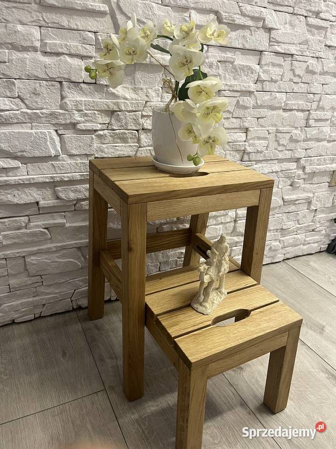 Taboret Dębowy 2w1 Stepoak Krzesła Sułkowice