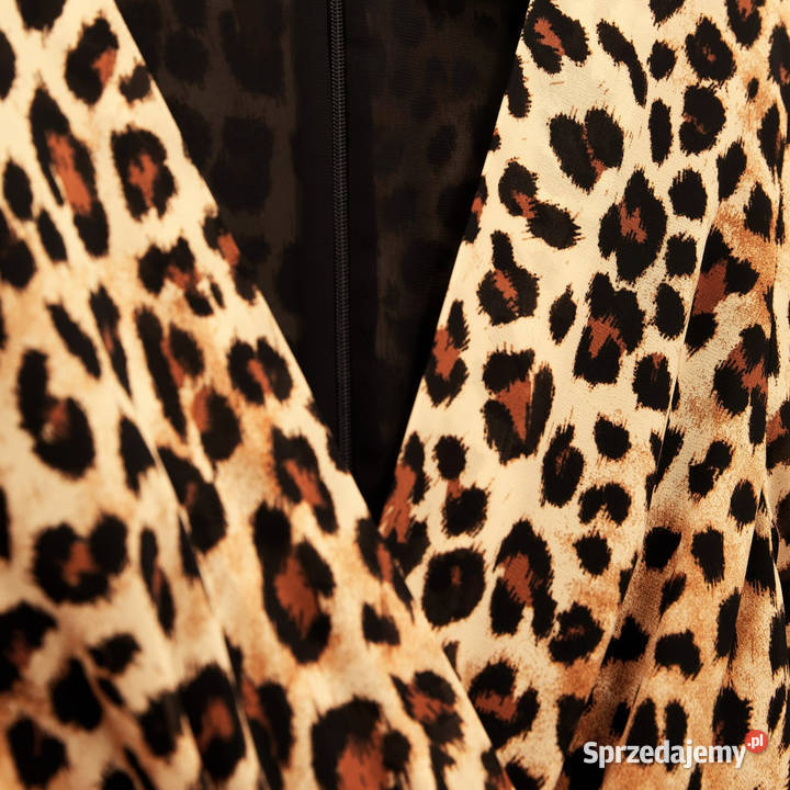 Zara piękna długa zwiewna sukienka w panterkę