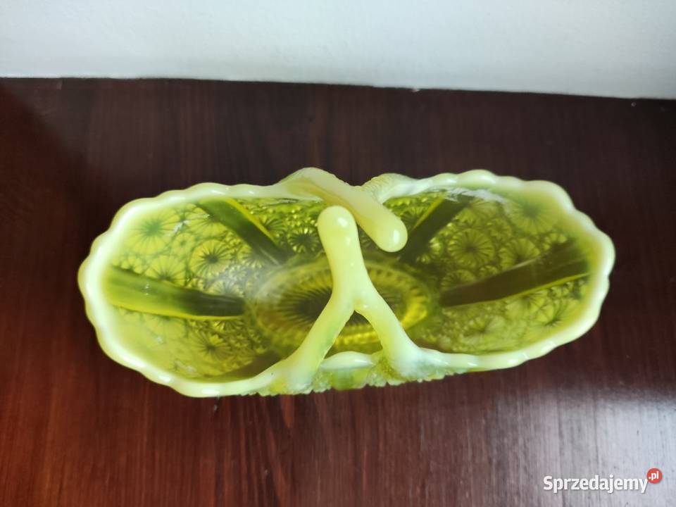 Szkło uranowe George Davidson koszyczek 1891r małopolskie