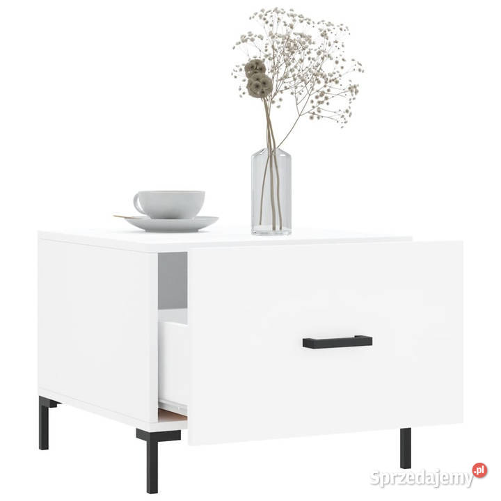 Stolik kawowy biały 50x50x40 materiał Warszawa