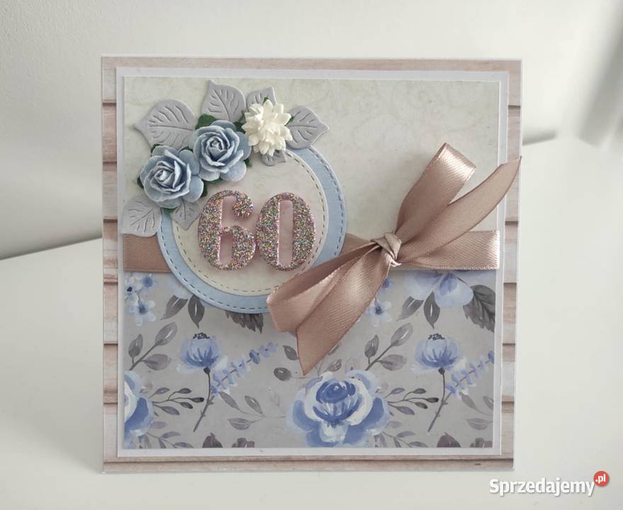 Kartka ręcznie robiona na urodziny z kwiatami Łódź