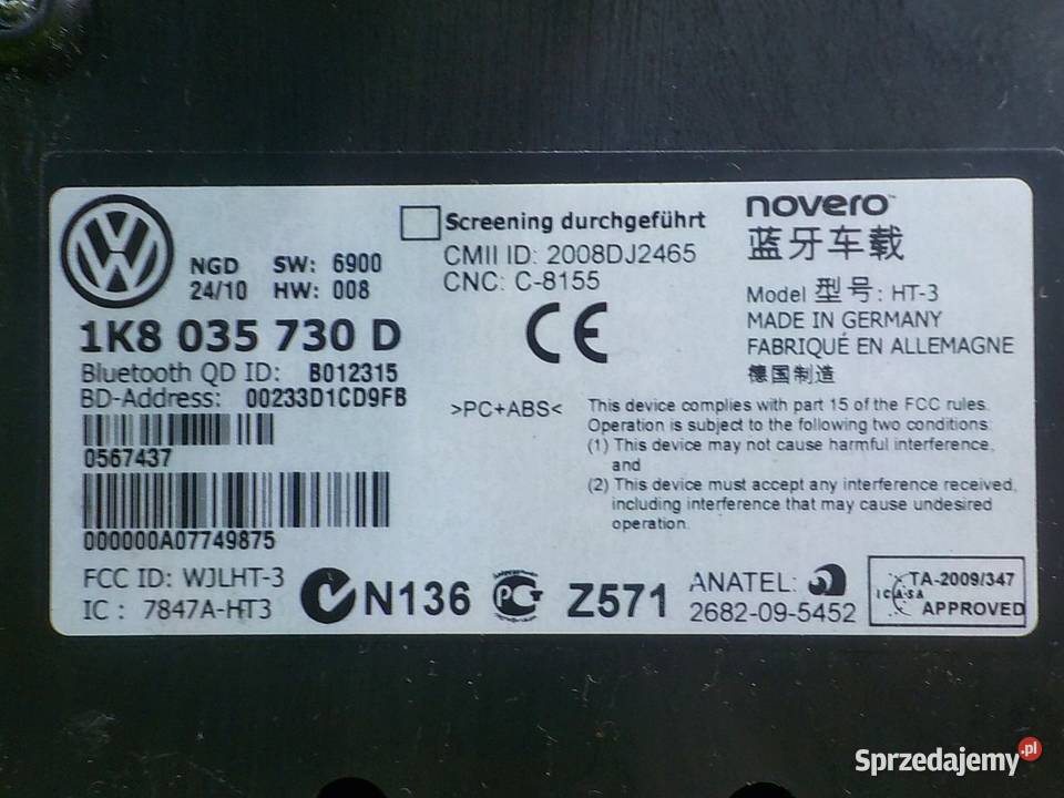 VW PASSAT B6 20 TDI 10r KOMBI modul BLUETOOTH mazowieckie