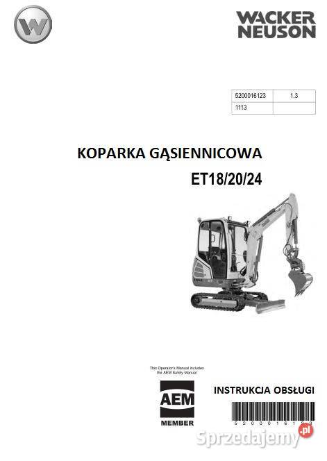 Wacker Neuson ET18 ET20 ET24 instrukcja obsługi świętokrzyskie Kielce