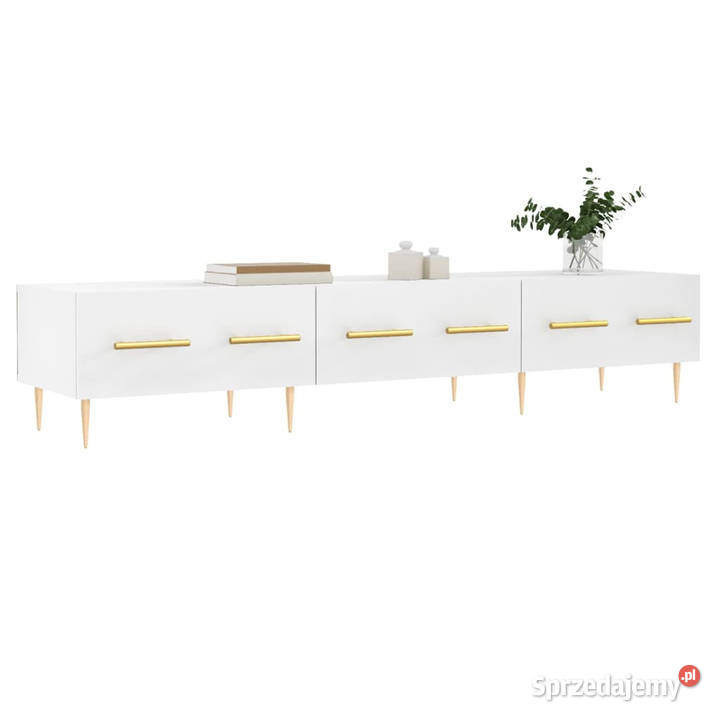 Szafka pod TV biała 150x36x30 materiał RTV Warszawa