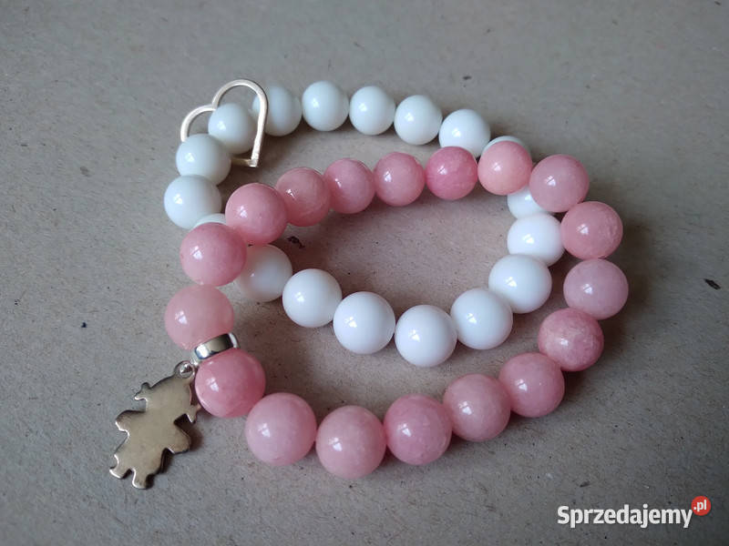 Bransoletki damskie z Jadeitu różowego i Agatu srebro Biżuteria świętokrzyskie Kielce