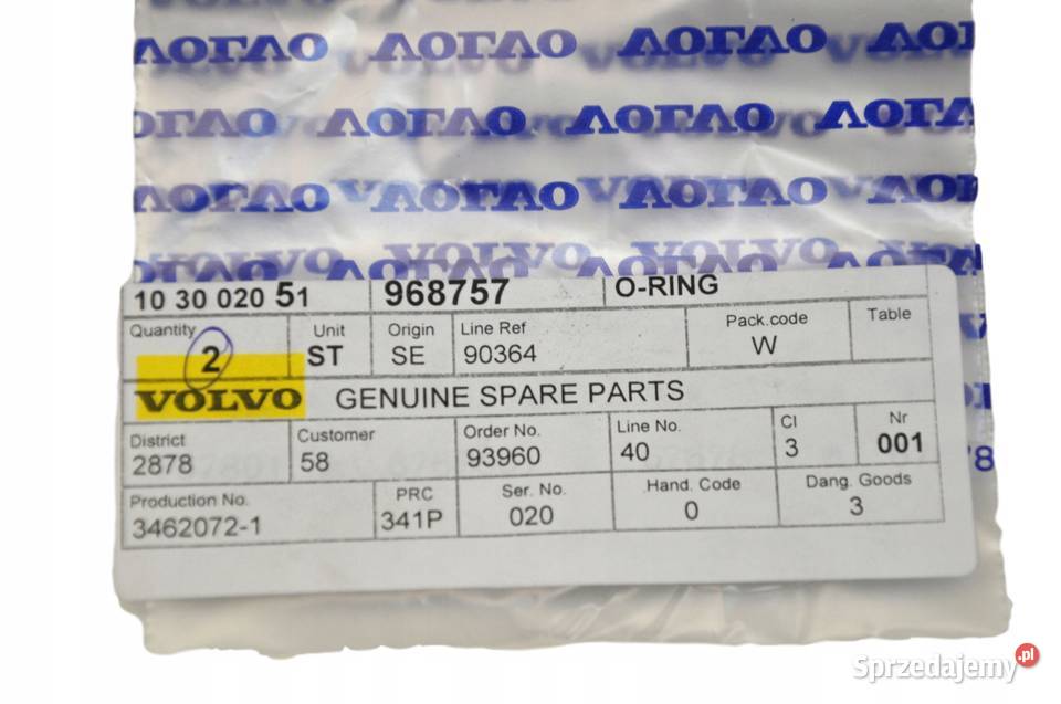 VOLVO 850 C30 C70 oring przewodu chlodnicy Bielany Wrocławskie