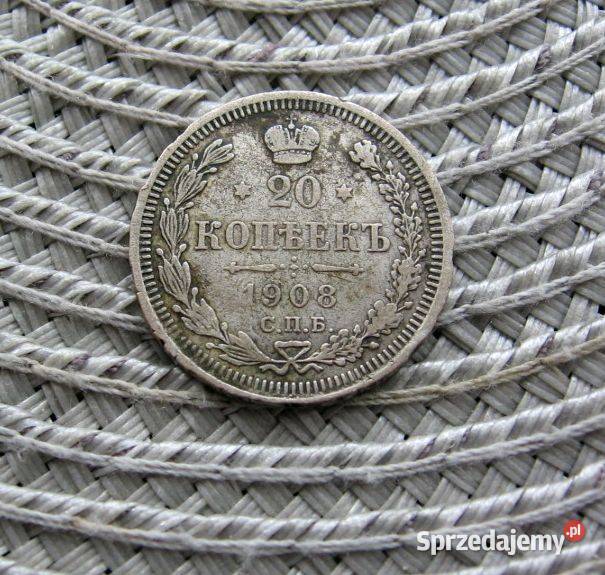 Rosja 20 Kopiejek 1908r SREBRO Kalisz