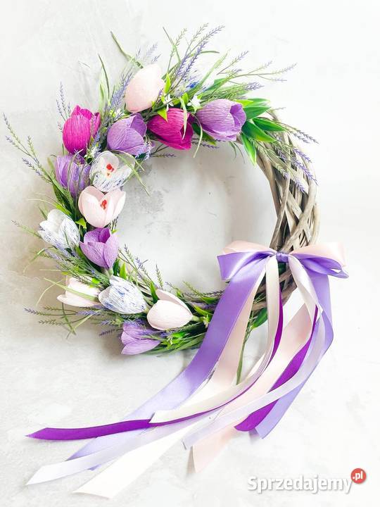 Wianek wiosenny Wielkanocny z krokusami Zielona Góra