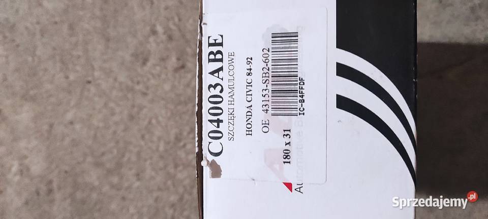 Sprzedam szczęki hamulcowe honda Civic 8492 dolnośląskie Ścinawa Polska