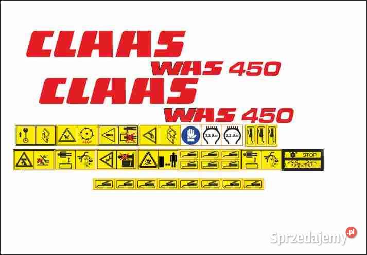 Naklejki Claas Was 450 mocny klej odporne Pleszew